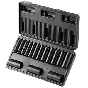 VEVOR 3/8" Drive Impact Socket Set, 15 Piece Deep Socket Set Metric 8-22mm, 6 Point Cr-Mo Alloy Steel for Auto Repair, Easy-to-Read Size Markings - 1 of 4