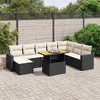 vidaXL Garden Sofa Set Black and Cream White PE Rattan Phase - 2 of 4
