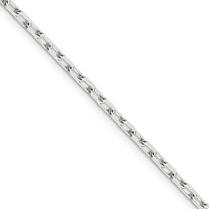 Black Bow Jewelry 2.75mm Sterling Silver Solid Elongated Open Cable Chain Necklace - 1 of 4