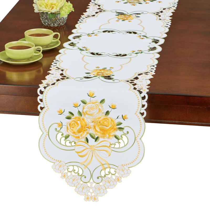 Collections Etc Victorian Rose Table Topper, 1 of 4