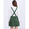 INSPIRE CHIC Women's Checks Adjustable Strap Pinafore Overall Suspender Skirt - 4 of 4