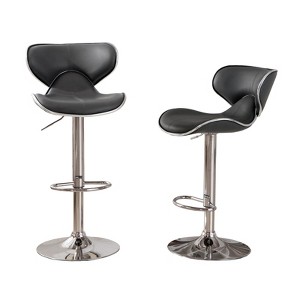 FONTOI 2PCS Upholstery Adjustable Swivel Barstools, Counter Stools with Back&Footrests for Living Room Kitchen Island, Gray, 17.75"*21.25"*34" - 1 of 4