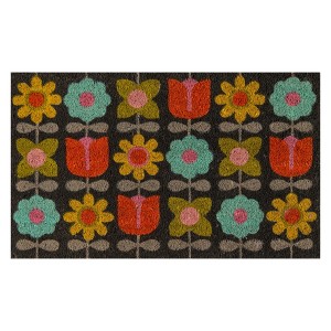 1'6"x2'6" Flower Child Woven Door Mat - Novogratz By Momeni: Bohemian Floral Coir for Indoor/Outdoor Use - 1 of 3