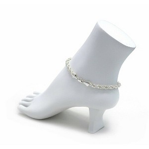 RMZ 14K YELLOW GOLD FILLED HIGH POLISH FINSH ROPE LINK ANKLET 5MM 10'' WHITE/YELLOW + JEWELRY POUCH FOR WOMEN TEENS - 1 of 4