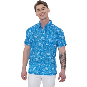 LA LEELA Mens Hawaiian Shirts Short Sleeve Button Down Shirt Men's 4th of July Patriotic Shirts Beach Party Shirts for Men - 1 of 4