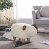 POVISON Kids Decorative Animal Sofa Stool, Little Sheep Footstool, Home Cartoon Chair with Solid Wood Legs, White, 34'' - 2 of 4