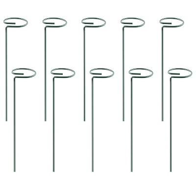 iNova"10Pcs 10in Iron Plant Support Stakes for Flowers, Tomatoes, Orchids, Peonies, Roses & More"Green