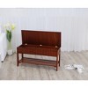 Okak Rustic Style 2-Tier Ottoman Bench Shoe Bench with Flip-Top Storage,Solid Wood Storage Bench for Bedroom,Entrance - 4 of 4