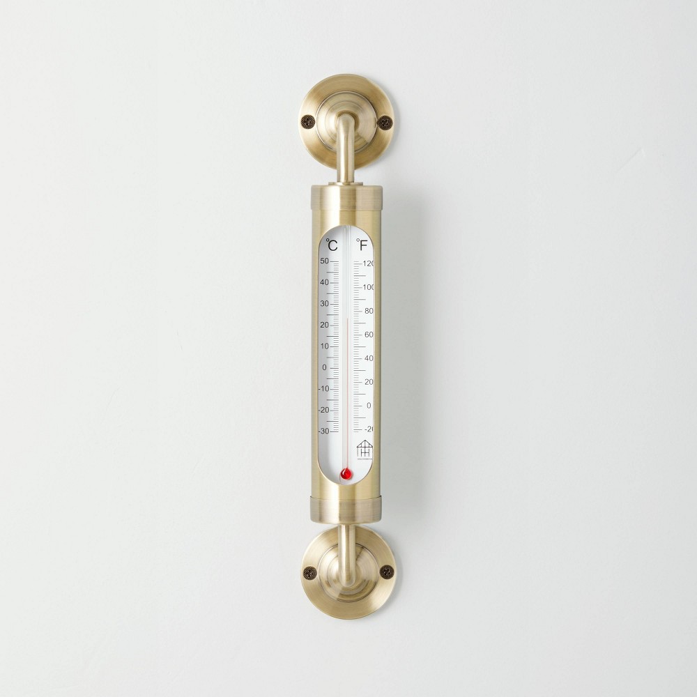Photos - Thermometer / Barometer Brass Outdoor Weather Thermometer - Hearth & Hand™ with Magnolia