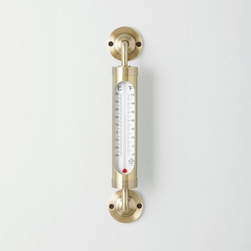 Brass Outdoor Weather Thermometer - Hearth & Hand™ with Magnolia - image 1 of 3