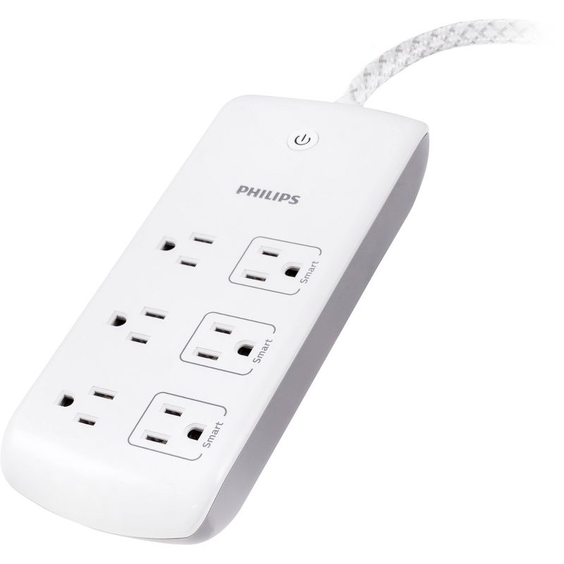 Philips Smart Plug 6-Outlet Surge Protector - 4ft. - White, 3 of 17