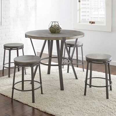 5pc Portland Counter Height Dining Set Gray - Steve Silver