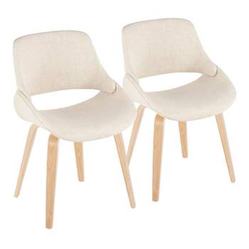 Set of 2 Fabrico Dining Chairs Natural/Cream - LumiSource