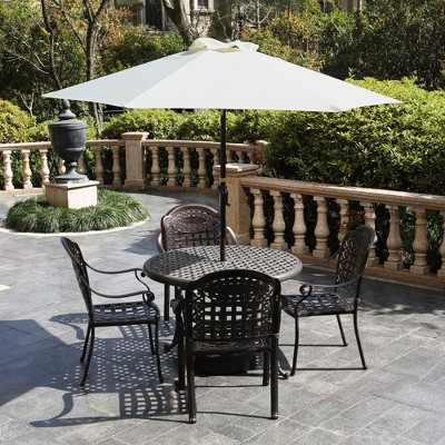 Okak 7.5 Ft Patio Umbrella,Table Umbrella for Patio,Pool&Garden,Market Umbrella Outdoor with Crank&Push Button Tilt,Base Not Included,Beige