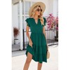 Women's Summer Casual Dress V Neck Short Sleeve Midi Sundress Party Dress Flowy Tiered Beach Dresses - 4 of 4