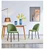 Green Modern Chair Set of 2, with Iron Tube Legs, Soft Cushions and Comfortable Backrest, Suitable for Dining room, Living room, Cafe, Hairball Back - 3 of 4
