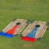 GoSports Portable PVC Framed Cornhole Toss Game Set with 8 Bean Bags and Travel Carrying Case - Choose American Flag Design, Red & Blue or Football - 2 of 4