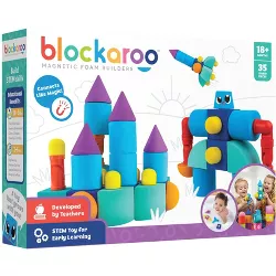 Blockaroo Magnetic Foam Building Blocks, Soft Foam Blocks to Develop Early STEM Learning Skills,  Ultimate Bath Toy for Toddlers & Kids - Castle Set