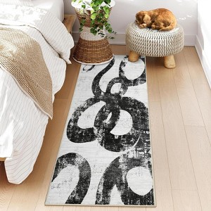 GOCAPTAIN Washable Area Rugs for Living Room, Abstract Soft Bedroom Rugs, Low Pile Non Slip Carpet, Non Shedding Ultra Thin Floor Cover, Snake Print - 1 of 4