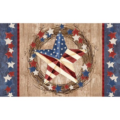 Briarwood Lane Americana Barnstar Patriotic Doormat Primitive Wreath ...