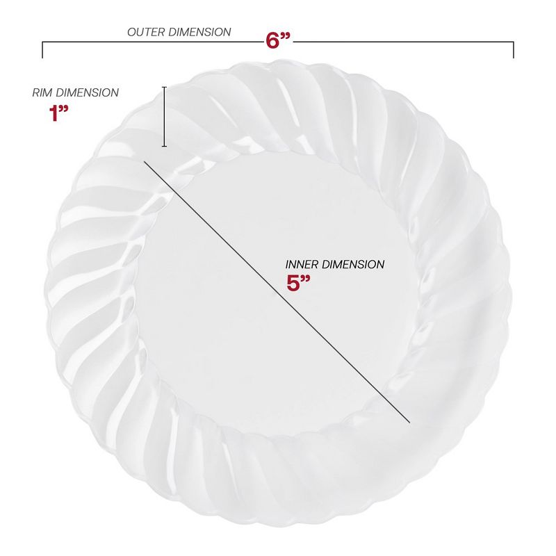 Smarty Had A Party 6" Clear Flair Plastic Pastry Plates (180 Plates), 2 of 7