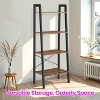 4-Tier Ladder Shelf, Storage Rack Bookcase with Steel Frame - 3 of 4