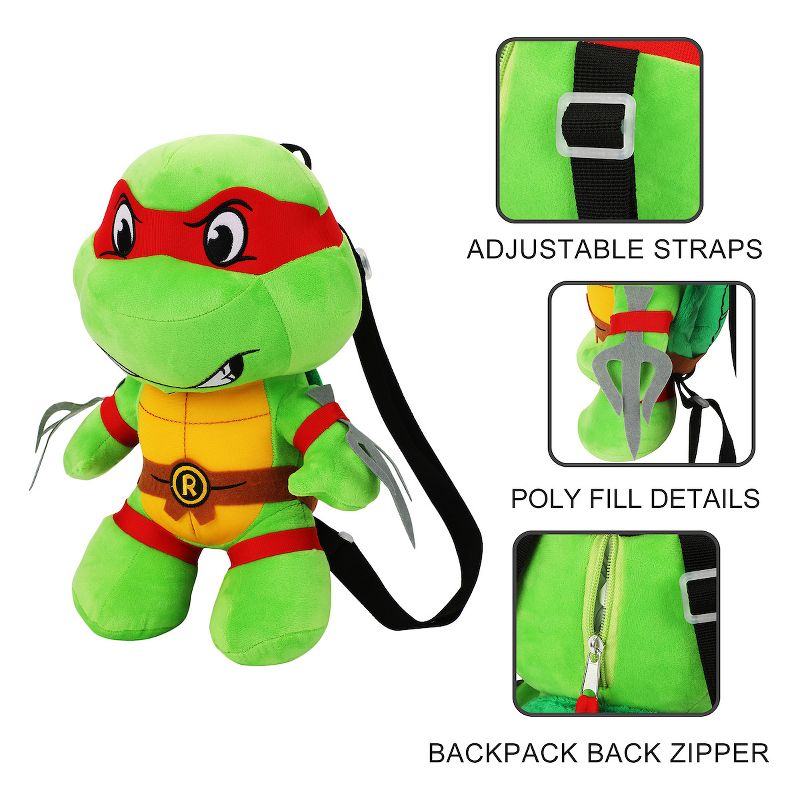 TMNT Retro Character Youth 14' Plush Backpack, 4 of 6