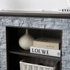 Dexmalle Grey Modern Mantel Stone TV Media Stand with with Faux Stacked Stone Surround - 4 of 4