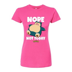 Women's - Pokémon - Nope Not Today Snorlax Fitted Graphic T-Shirt - 1 of 3