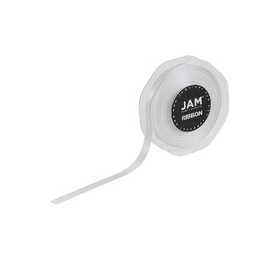 JAM Paper Double Faced Satin Ribbon White (803SAWH25)