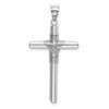 Black Bow Jewelry Men's 14k White Gold Hollow Tube Rope Cross Pendant - 3 of 4