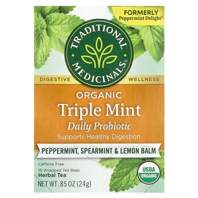 Traditional Medicinals Organic Peppermint Delight Probiotic Tea 16 Tea Bags