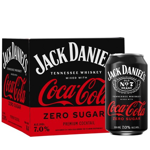 Jack Daniel&rsquo;s Jack &amp; Coke Zero Rtd - 4pk/355ml Cans : Target