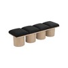 Meridian Furniture,Pavilion Black Boucle Fabric Bench - 4 of 4