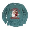 Simply Sage Market Women's Just Waiting For Christmas Santa Long Sleeve Garment Dyed Tee - 3 of 4