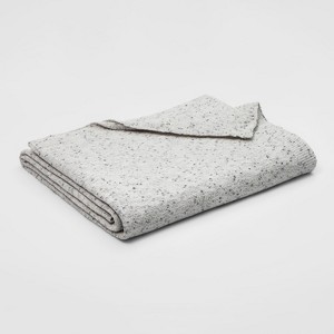 Twin Marled Chenille Bed Blanket Light Gray - Threshold