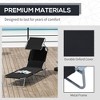 TiramisuBest Set of 2 Folding Chaise Lounges with 6-Position Reclining Back, Breathable Mesh Seat & Headrest for Pool/Beach/Yard/Patio (Green) - 3 of 4