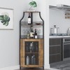 Whizmax Corner Wine Bar Cabinet with Detachable Wine Rack, Bar Cabinet with Glass Holder, Small Sideboard and Buffet Cabinet with Mesh Door - 2 of 4