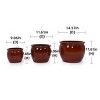 Syemin Planters 3 Pieces Ceramic Flowerpot with Drainage Hole, Modern Planter for Patio, Garden or Windowsills, Orange, 14.57"*14.57"*11.61" - 3 of 4