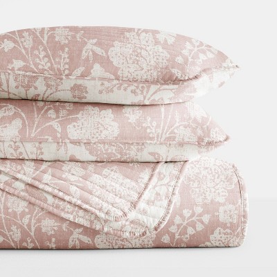 Becky Cameron Super Soft Quilt Set – Lightweight All Season Coverlet in Textured Floral Design by Becky Cameron, Textured Floral Rose, Twin/Twin Extra Long — фото 8