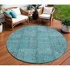 Teal Blue And Aqua Patchwork Washable Indoor Outdoor Area Rug - 2 of 4