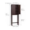 Tremolo Modern Boho Over Toilet Storage Cabinet with Solid Wood & Contemporary Fluted Fronts - Teamson Home - 3 of 4