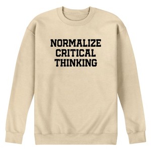 Men's - Instant Message - Normalize Critical Thinking Graphic Fleece Sweatshirt - 1 of 4