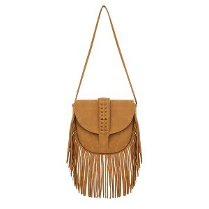 Crossbody Bag for Women, PU Leather Small Tassel Shoulder Purse - 1 of 4