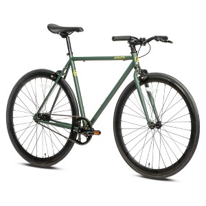 AVASTA BA9002WF-10 700C 58 Inch Single Speed Loop Fixed Gear Urban Commuter Fixie Bike with High-TEN Steel Frame for Adults 5' 11" to 6' 3", Green - 1 of 4
