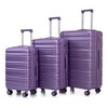 20"/24"/28" 3-Piece ABS Lightweight Luggage Set, Hardshell Suitcase w/ TSA Lock, Carry-On Compatible, 360° Silent Wheels - ModernLuxe - 2 of 4