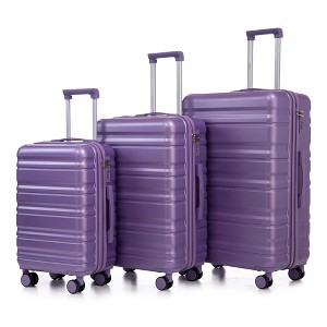 Lyngins 20/24/28 Inch 3 PCs Carry on Luggage Sets with Combination Lock,Suitcases Sets with Spinner Wheels for Family Trips - 1 of 4