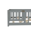 SEVOBAL Kids Bedroom Twin Size Floor Bed Frame With Safety Guardrails Door Removable Slats No Box Spring Needed for Kids, Gray, 78.15"*19.29"*4.92" - 4 of 4