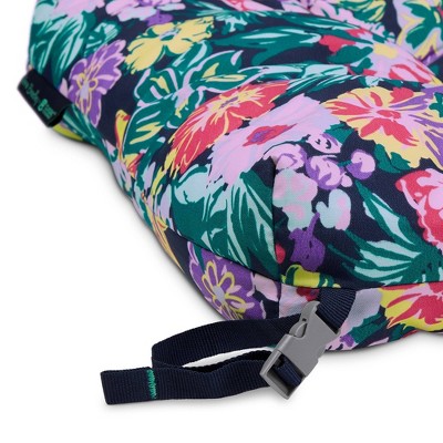 Happy Blooms Water-Resistant Outdoor Patio Chair Cushions, 19" x 19", 2-Pack