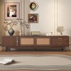 Mid Century Modern TV Stand for 80" TVs, Entertainment Center with Storage Wood TV Console Media Cabinet - 2 of 4